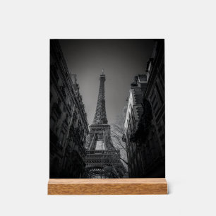 photo en noir et blanc de la tour eiffel