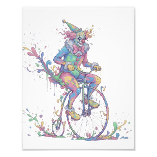 Photo Enlargement clown on a bike Fotodruck