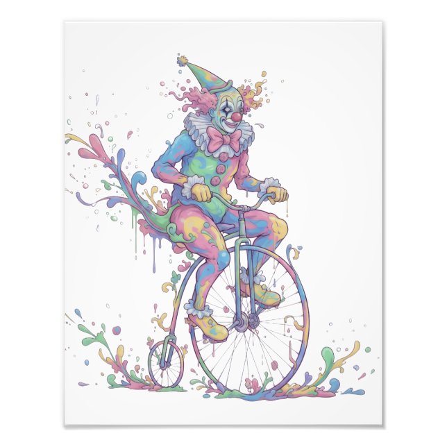 Photo Enlargement clown on a bike Fotodruck (Vorne)