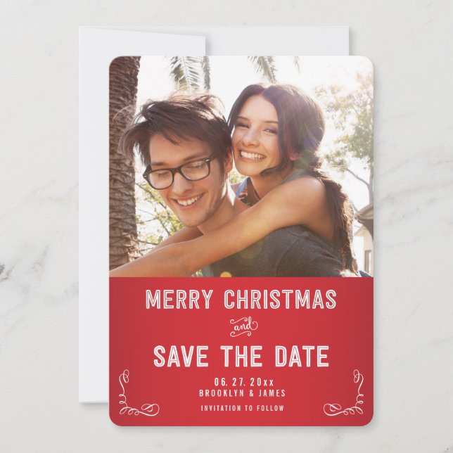 Photo Enregistrer La Date Cartes De Noël (Devant)