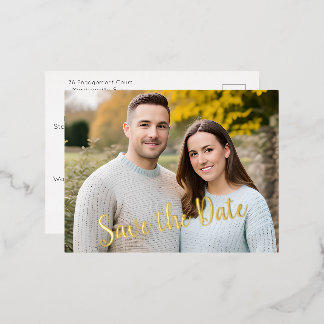 Photo "Enregistrer la date" Foil Texte Carte posta