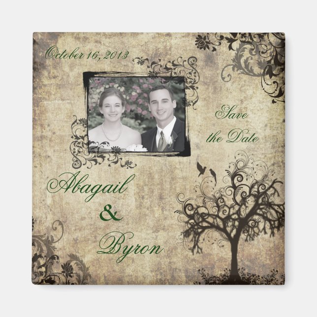 Photo Enregistrer le aimant Mariage de date (Devant)