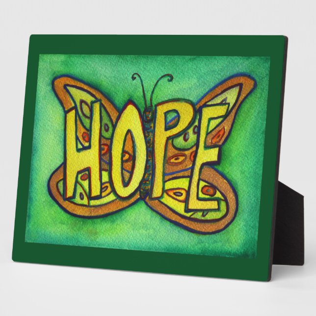 Photo Espère Inspiration Papillon Peinture Plaque cadeau (Côté)