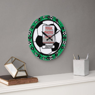 Photo et horloge murale personnalisées du football