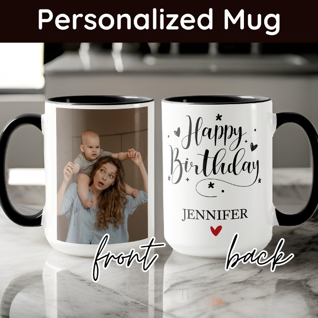 Photo et nom personnalisés Joyeuse Mug d'anniversa (personalized name mug, birthday gift for her, custom birthday mug, gift for mom, mama gift )