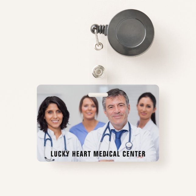 Photo et texte personnalisés Médicale / Badges d'h (Front with Retractable)
