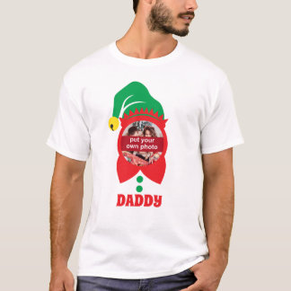 Photo et texte personnalisés T-shirt elf de Noël