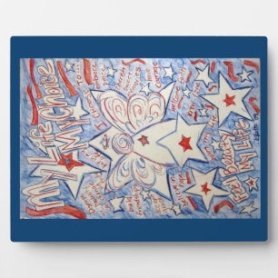 Photo Étoiles et rayures Angel Peinture Art Plaque