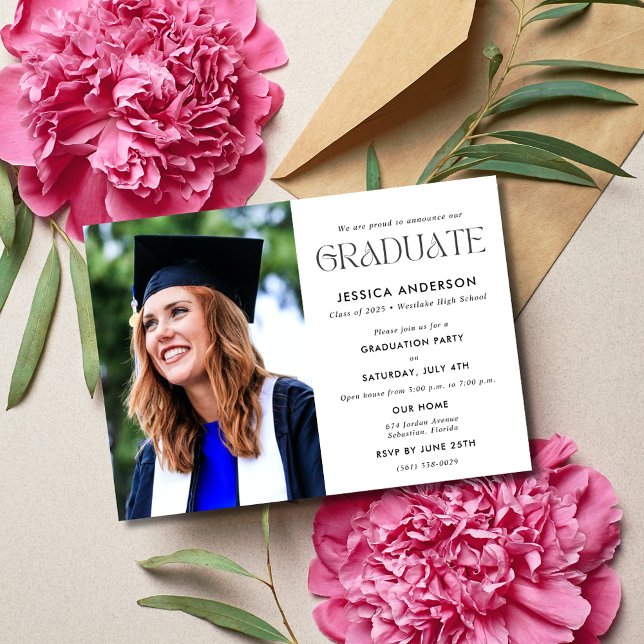 Photo Faire-part de fin d'études secondaires (Photo High School Graduation Party Announcement)