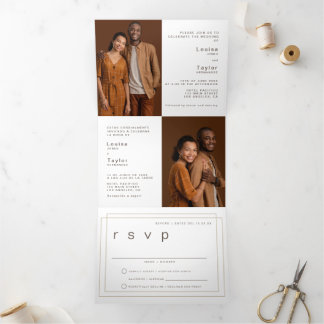 Photo Faire-part de mariage bilingue - Tout en un