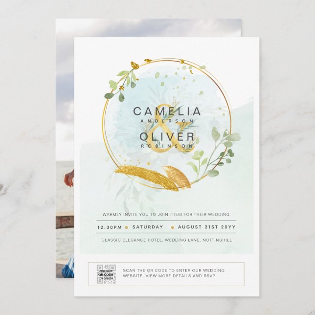 PHOTO Faire-part de mariage QR CODE (Devant / Derrière)