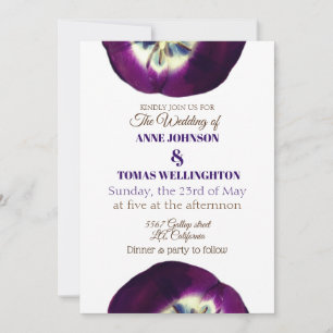 Photo faire-part de mariage, Tulipes violettes