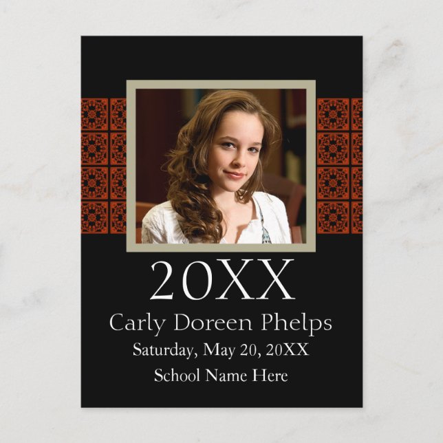 Photo Faire-part noir rouge blanc (Devant)