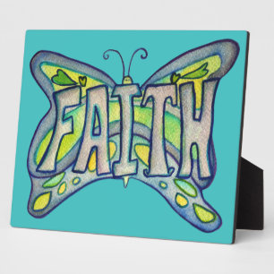 Photo Faith Inspirational Papillon Peinture Plaque cadea