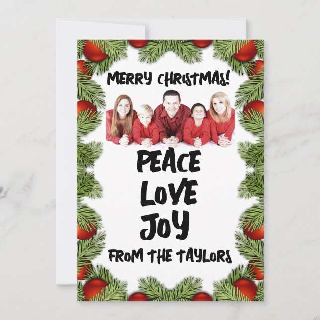 PHOTO FAMILIALE DE NOËL CARTES DE SALUT PERSONNALI (Devant)