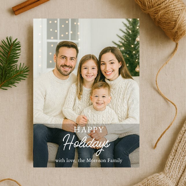 Photo Famille Moderne Bonne Carte de vacances (Créateur téléchargé)