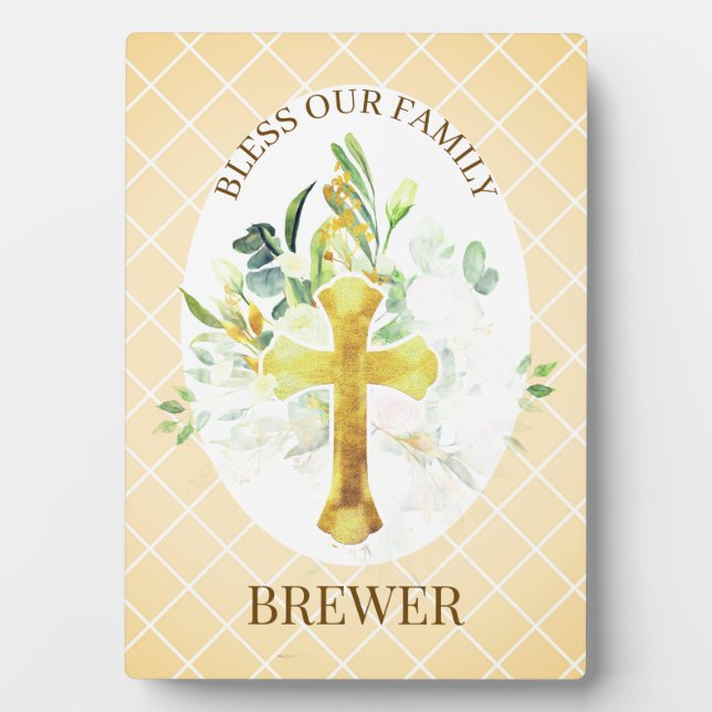 Photo Family Blessing Christian Gift Plaque (Devant)