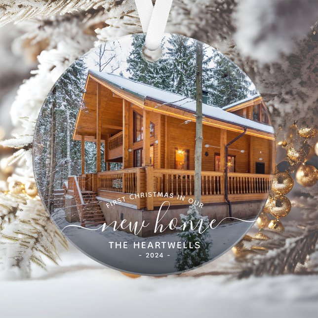 Photo First Christmas Nouveau Accueil Script blanc (Créateur téléchargé)