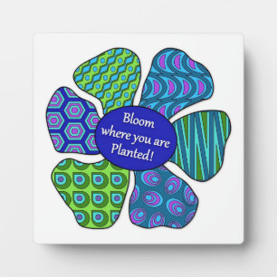Photo "Fleur où vous êtes planté" en Plaque bleue/verte