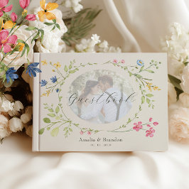 Photo Floral Ivory Wedding Gästebuch