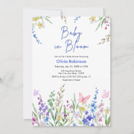 Photo Floral Spring Baby in Bloom Baby Shower Einladung