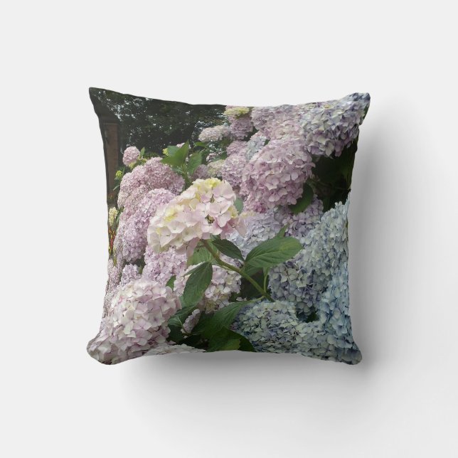 Photo florale d'hortensia de coussin de jet (Recto)