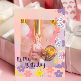 Photo florale pastel moderne Carte Anniversaire