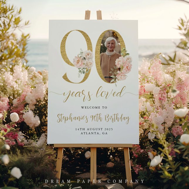 Photo florale rose pâle 90e Affiche de bienvenue d (Créateur téléchargé)