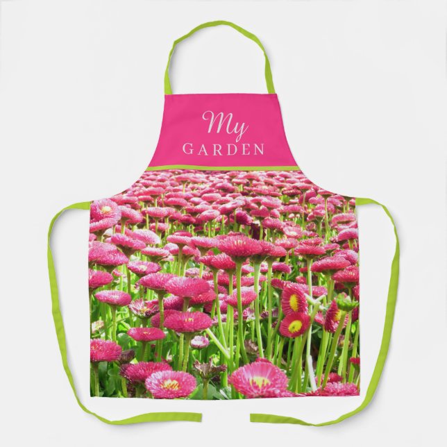Photo florale rose vif Imprimer tablier (Recto)