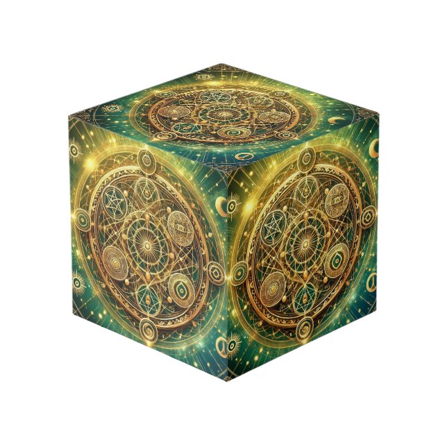 Photo Flux de richesse de prospérité Sigil Cube (Angle devant)