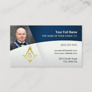 Photo Freemason Cartes de visite Marine Blue Gol