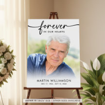 Photo funéraire moderne Forever Hearts Affiche de 