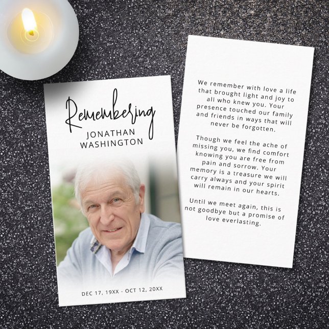 Photo funéraire moderne rappelant le nom Carte de  (Créateur téléchargé)