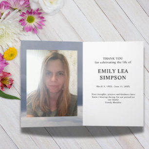 Photo Funéraire Sympathie Merci plié carte