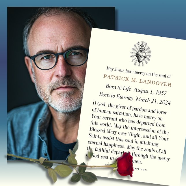 Photo Funeral Memorial Catholic Prayer Card (Créateur téléchargé)