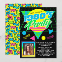 Photo Geometric 1980s Retro 80s Birthday Party