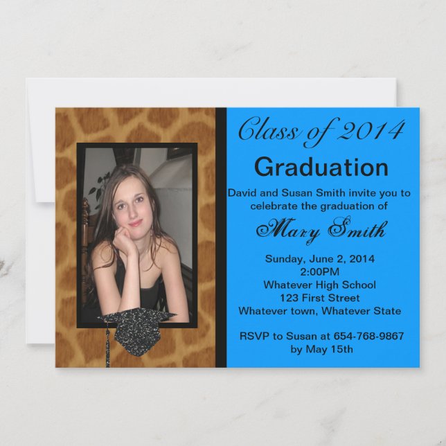 Photo Giraffe Graduation Invitation (Devant)