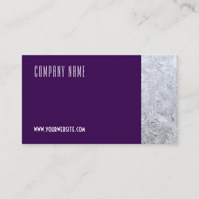 Photo glace minimaliste QR violet Carte de visite (Devant)