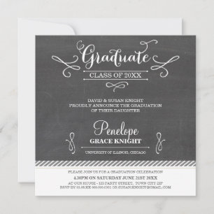 PHOTO GRAD INVITATION carré texte du tableau de bo