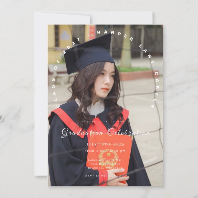 Photo Graduation Invitation, Class of 2026 Einladung (Vorderseite)