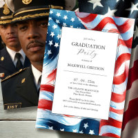 Photo Graduation Party Invitations drapeau américa
