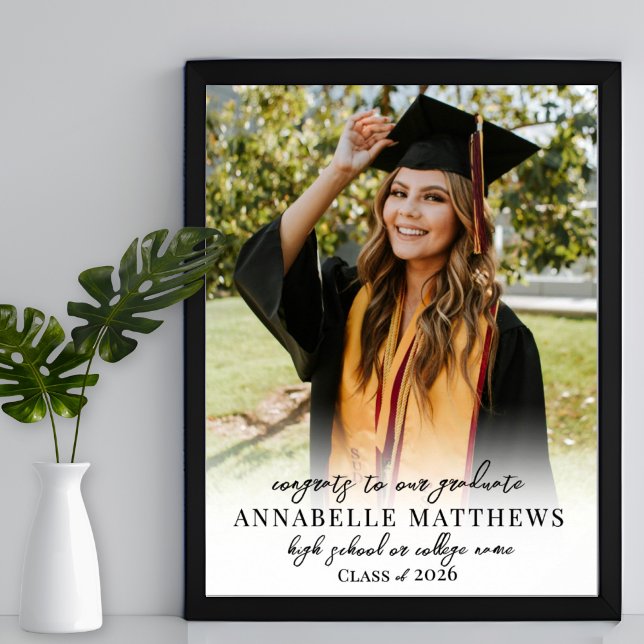 Photo Graduation Party Welcome Sign Poster (Photo Graduation Party Welcome Sign)