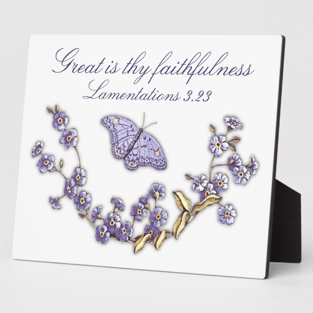Photo Grande est ta fidélité plaque papillon (Côté)