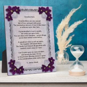 Photo "Grandmothers", a loving poem on a flowered plaque