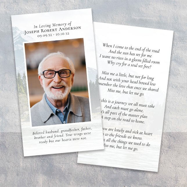 Photo Great Outdoors River Memorial Prayer Card (Créateur téléchargé)