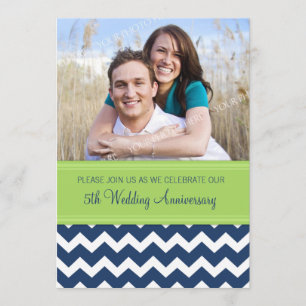 Photo Green Blue 5e anniversaire Invitation