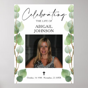 Photo Greenery Célébration de la vie Poster funéra