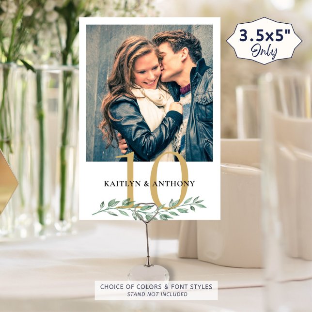 Photo Greenery Gold Mariage Numéro de la table (Créateur téléchargé)