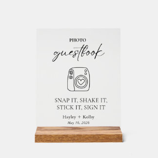 Photo Guestbook Table Top   Acrylschild