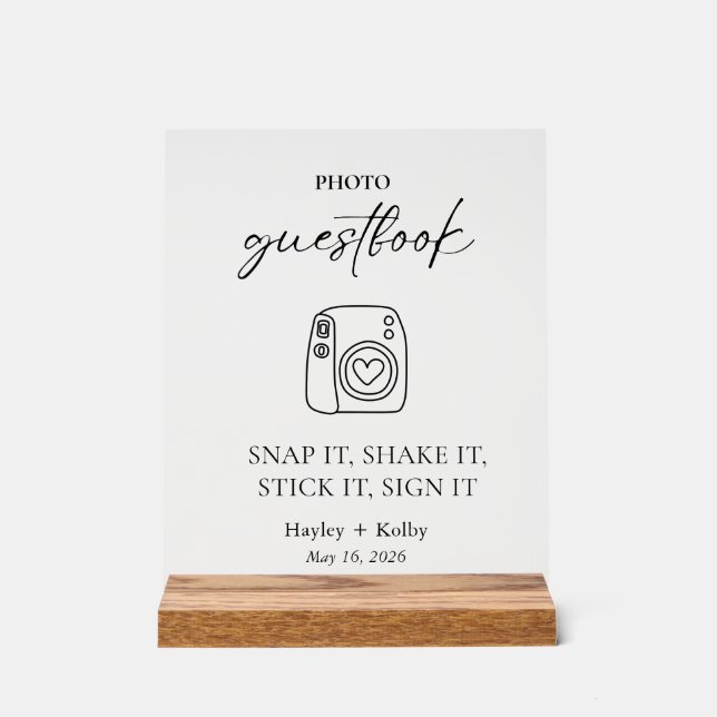 Photo Guestbook Table Top   Acrylschild (Vorderseite)